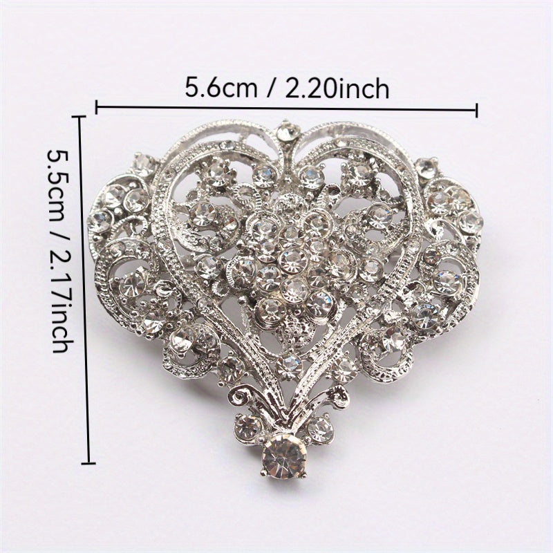 Elegant Rhinestone Brooch for Women Sparkling Lapel Pin Jewelry Accessory