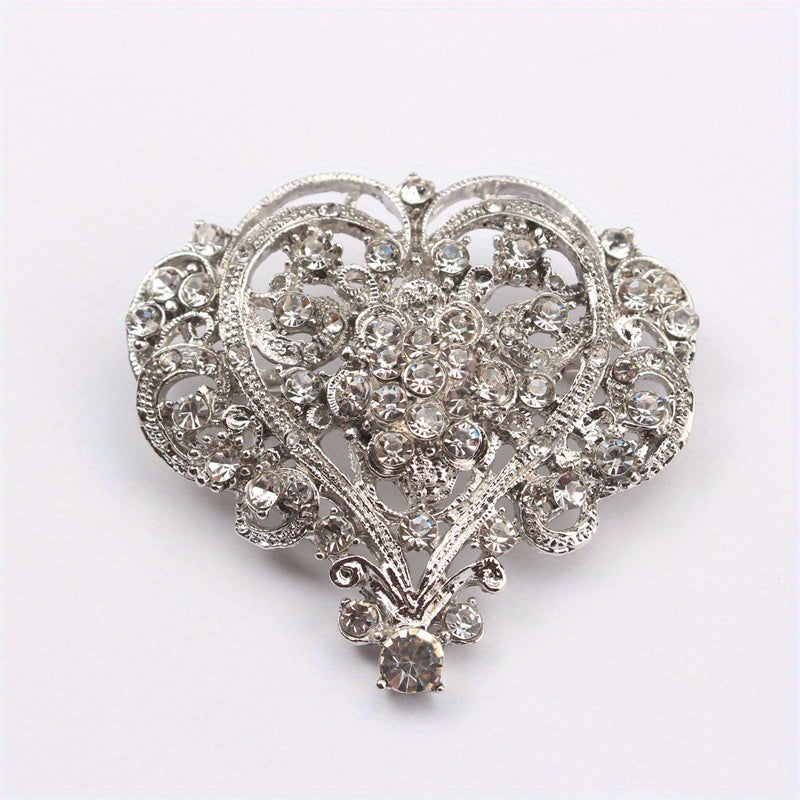 Elegant Rhinestone Brooch for Women Sparkling Lapel Pin Jewelry Accessory