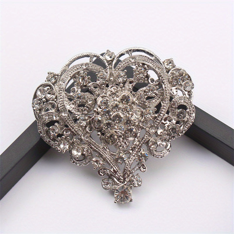 Elegant Rhinestone Brooch for Women Sparkling Lapel Pin Jewelry Accessory