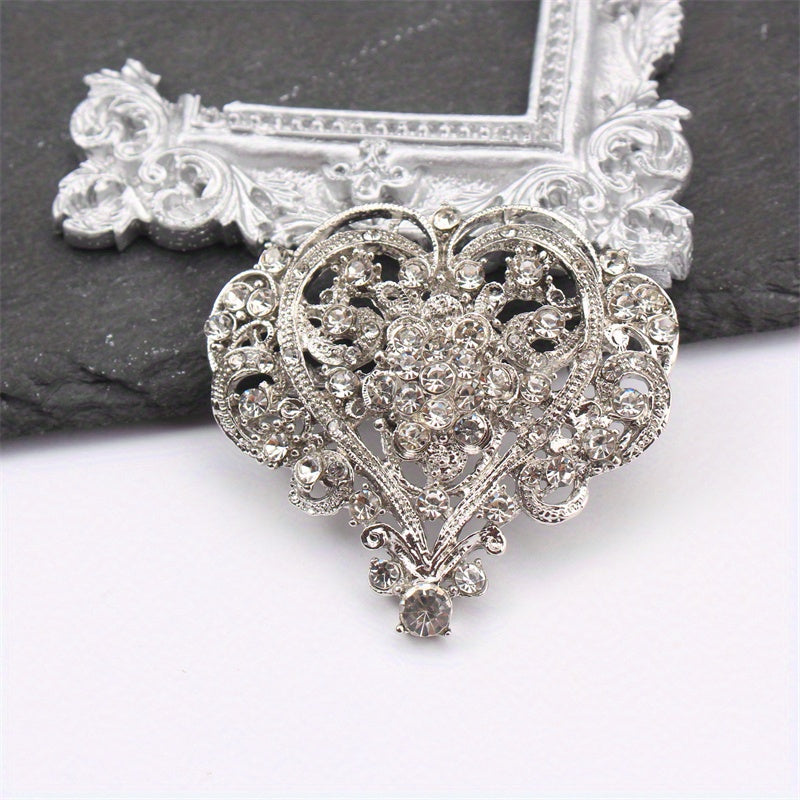 Elegant Rhinestone Brooch for Women Sparkling Lapel Pin Jewelry Accessory