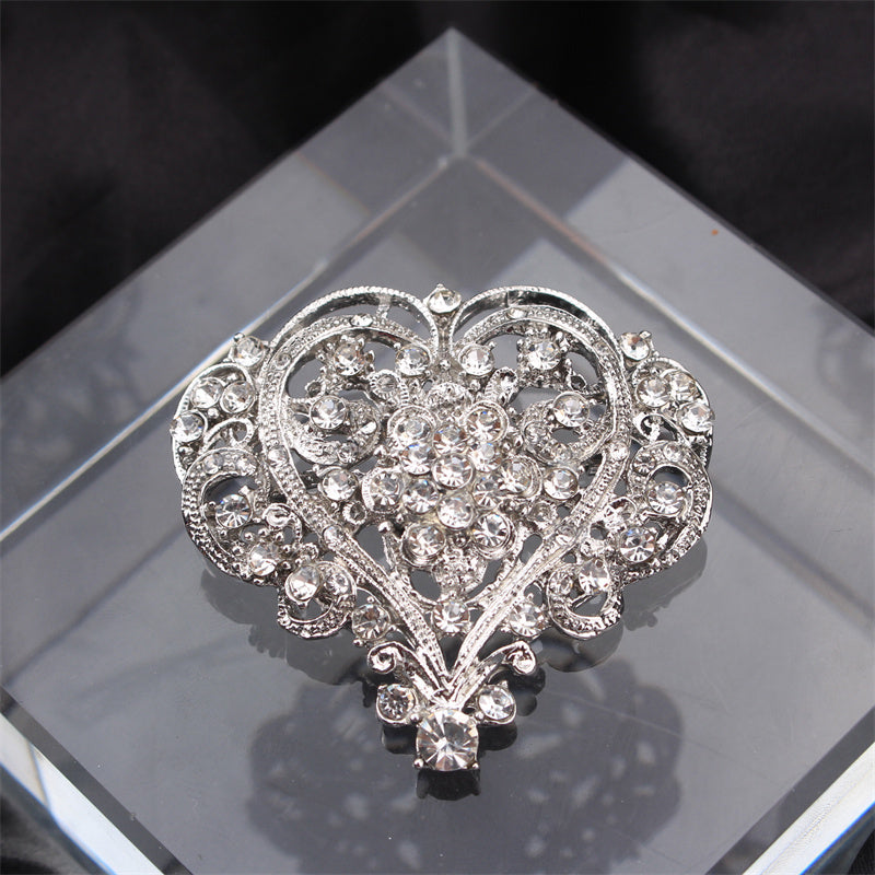 Elegant Rhinestone Brooch for Women Sparkling Lapel Pin Jewelry Accessory