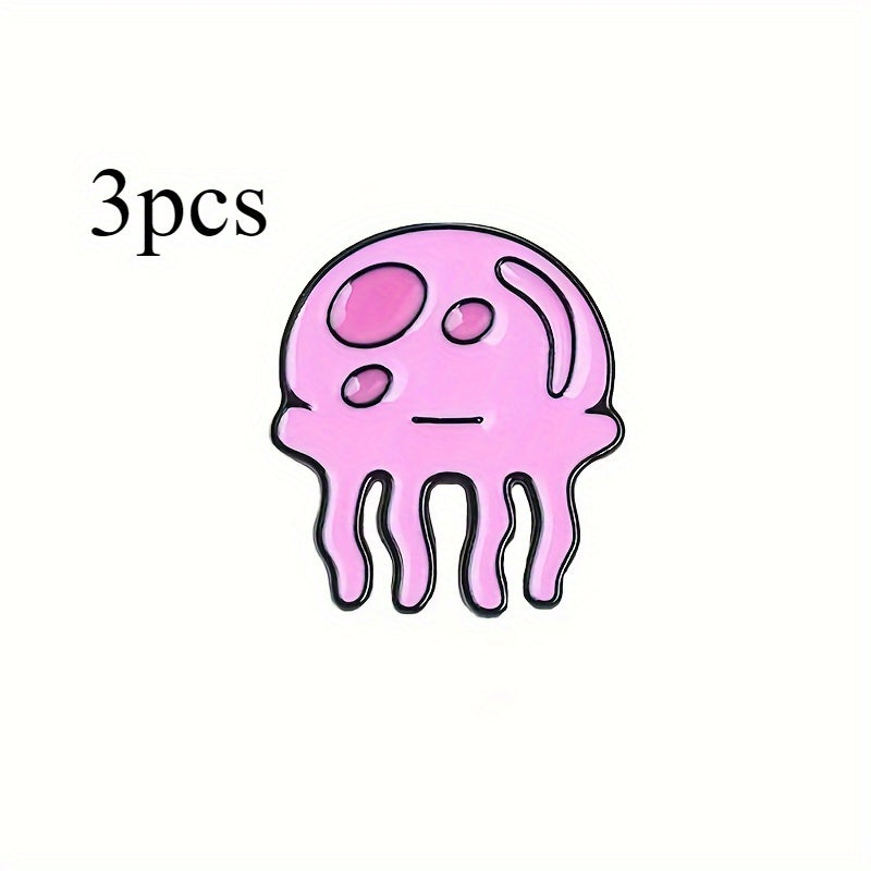 Cartoon Jellyfish Brooch Pin Animal-Inspired Fashion Accessory for Clothing and Bags
