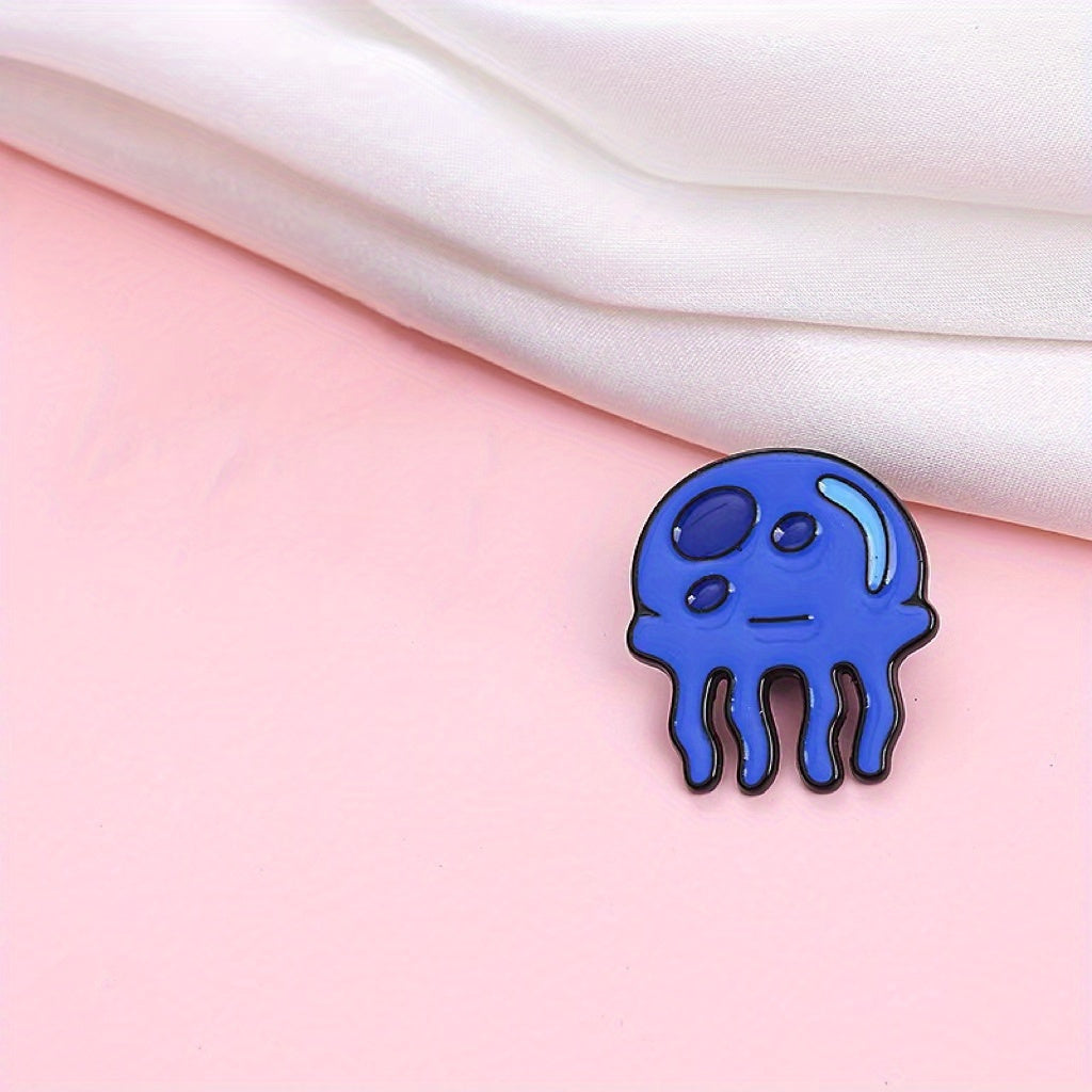 Cartoon Jellyfish Brooch Pin Animal-Inspired Fashion Accessory for Clothing and Bags