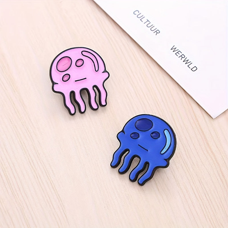Cartoon Jellyfish Brooch Pin Animal-Inspired Fashion Accessory for Clothing and Bags