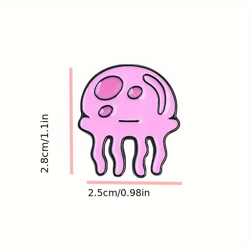 Cartoon Jellyfish Brooch Pin Animal-Inspired Fashion Accessory for Clothing and Bags