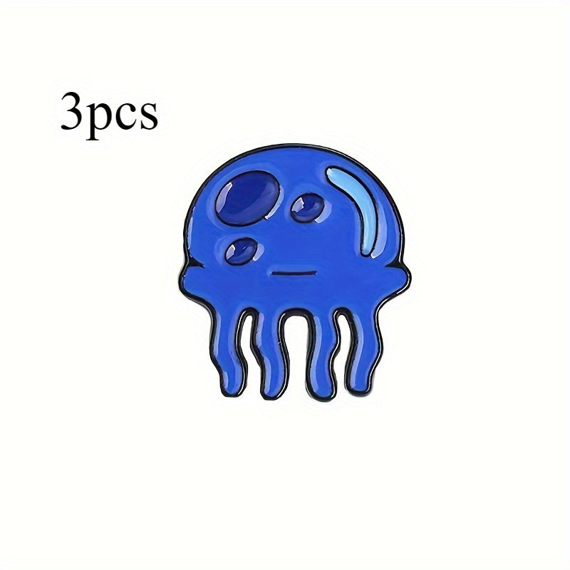 Cartoon Jellyfish Brooch Pin Animal-Inspired Fashion Accessory for Clothing and Bags