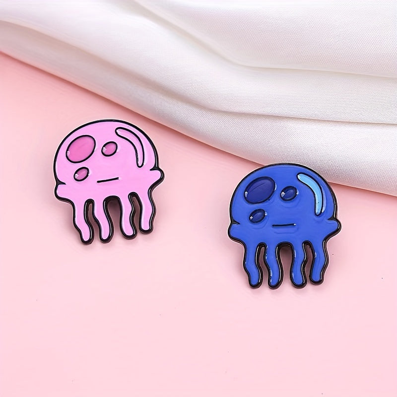 Cartoon Jellyfish Brooch Pin Animal-Inspired Fashion Accessory for Clothing and Bags