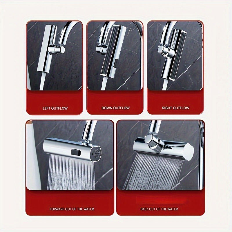 3-Way Water Outlet Faucet Adapter ABS Durable Easy to Install Bathroom Sink Accessory