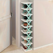 Plastic Space-Saving Multi-Layer Foldable Shoe Rack for Closet and Office Storage