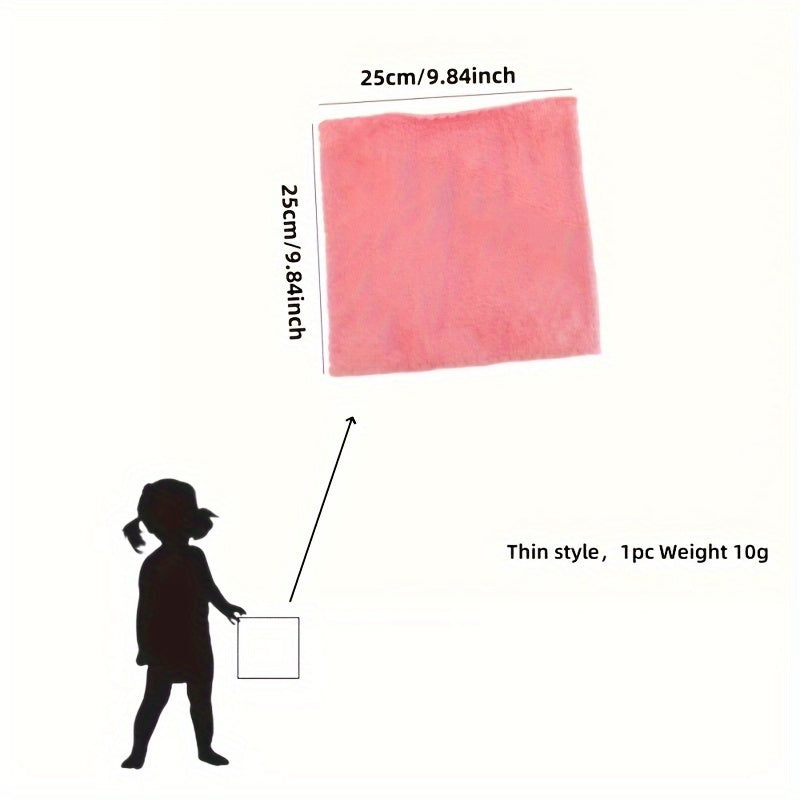 5-Piece Coral Fleece Washcloth Set Ultra-Soft Absorbent Face Towels for Bathroom