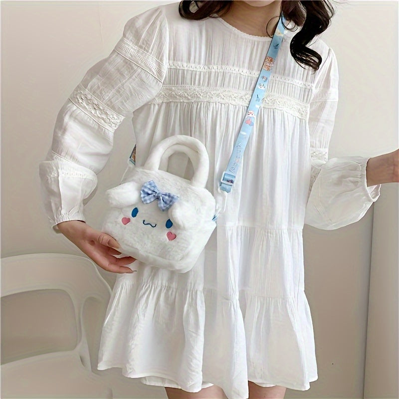 Sanrio Hello Kitty, Kuromi va My Melody Plush Tote: Fanatlar uchun yumshoq polyester yelka sumkasi, partiyalar uchun va 14-fevral sovg'asi sifatida mukammal, SANRIO tomonidan.