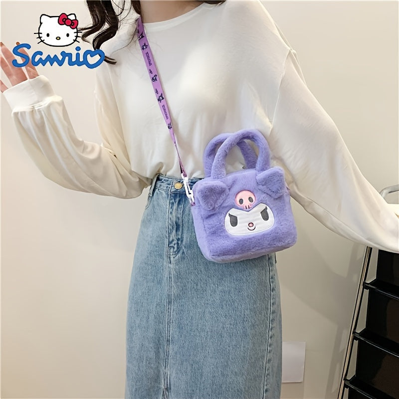 Sanrio Hello Kitty, Kuromi va My Melody Plush Tote: Fanatlar uchun yumshoq polyester yelka sumkasi, partiyalar uchun va 14-fevral sovg'asi sifatida mukammal, SANRIO tomonidan.