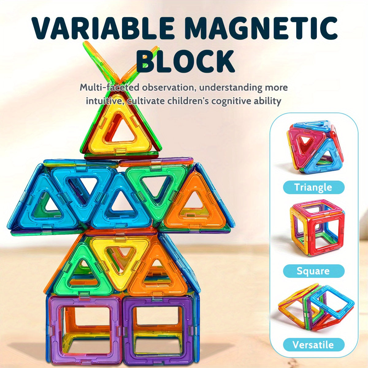 Magnetic Building Blocks Set for Kids 3+ ABS Creative STEM Toy for Boys and Girls