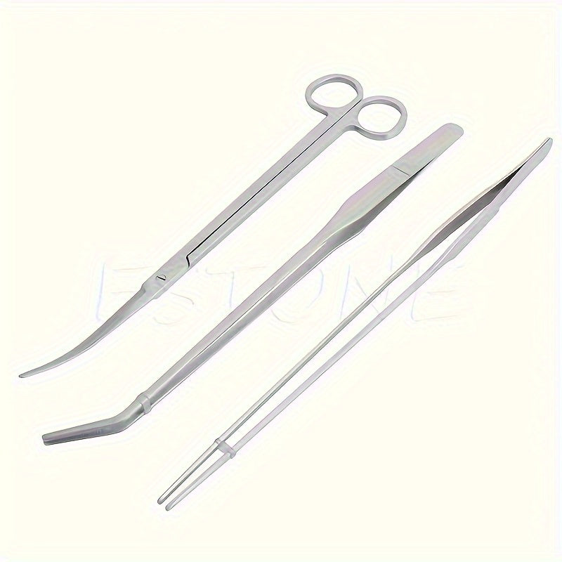 Stainless Steel Aquarium Cleaning Kit with Scissors Tweezers and Plant Trimmer