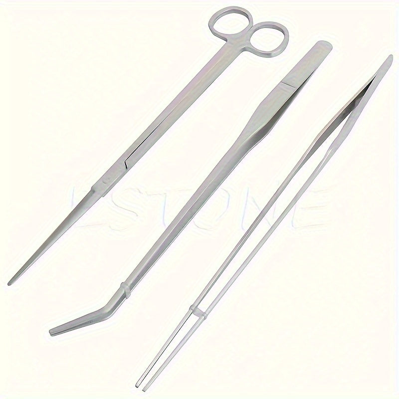 Stainless Steel Aquarium Cleaning Kit with Scissors Tweezers and Plant Trimmer