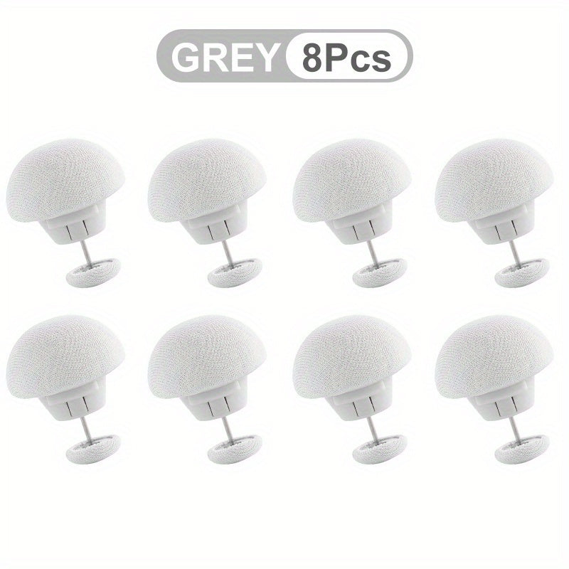 Set of 8 Blue Mushroom Head Bed Sheet Clips Non-Slip Blanket and Clothing Fixers