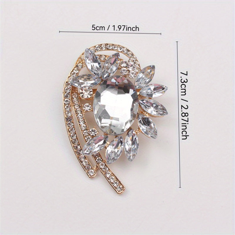 Elegant Rhinestone Brooch Pin for Women Jewelry Accessory