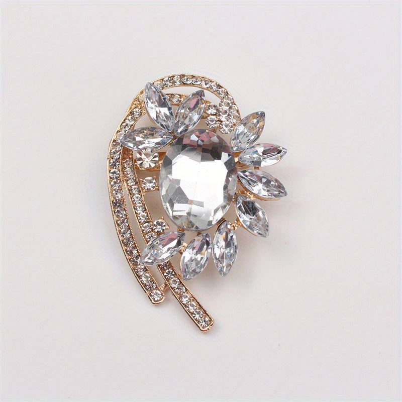 Elegant Rhinestone Brooch Pin for Women Jewelry Accessory
