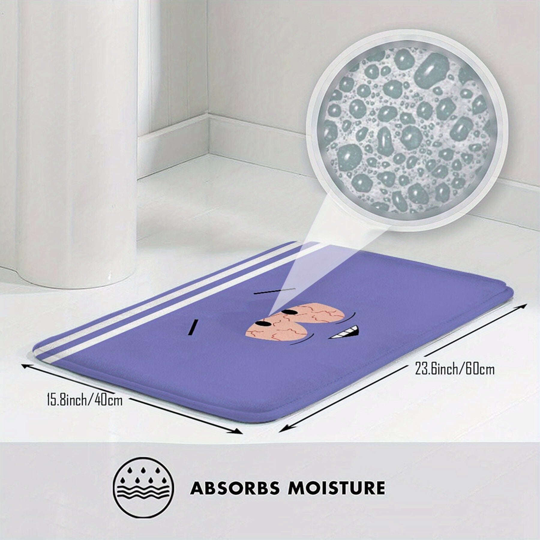 Alfombra ligera de poliéster con diseño de Towelie, antideslizante, decoración de cocina interior