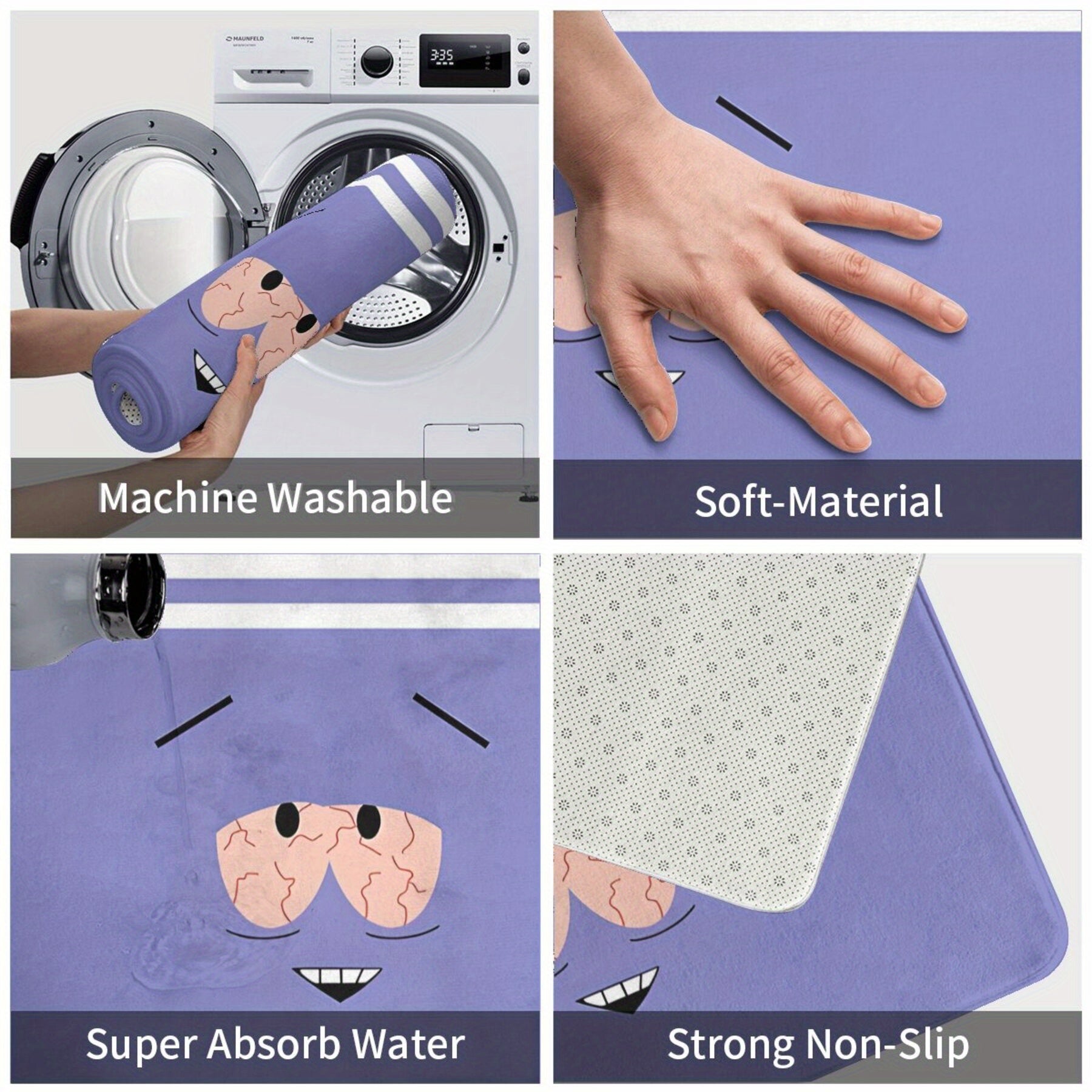 Alfombra ligera de poliéster con diseño de Towelie, antideslizante, decoración de cocina interior