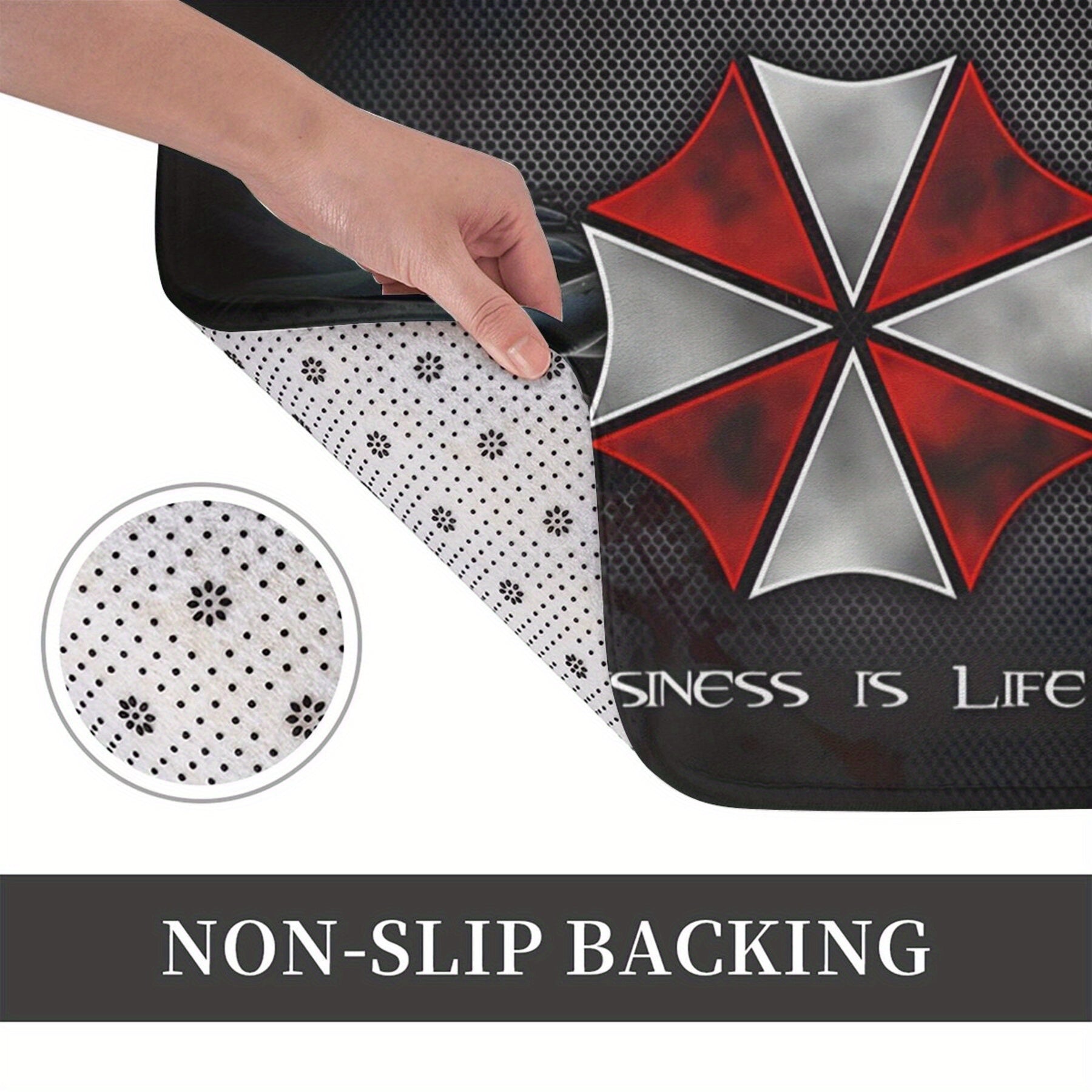 Lightweight Polyester Bathroom Rug Non-Slip Mat Kitchen Balcony Rectangle