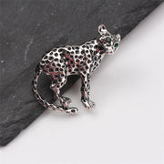 Vintage Enamel Leopard Brooch Pin Animal-Inspired Jewelry Accessories