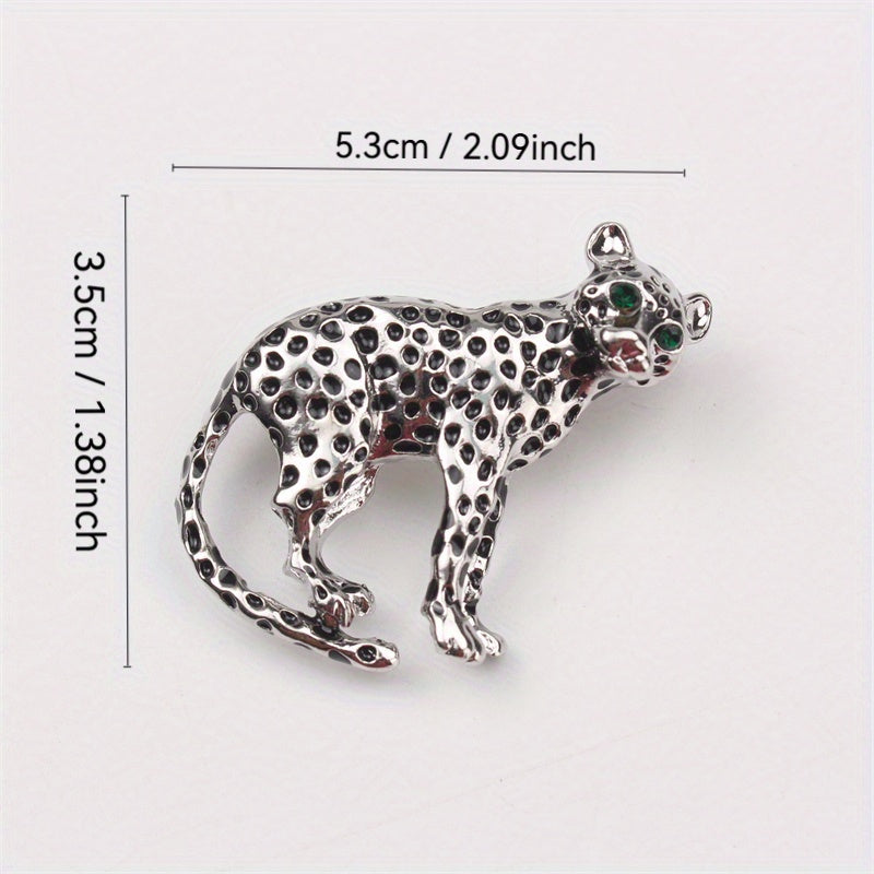 Vintage Enamel Leopard Brooch Pin Animal-Inspired Jewelry Accessories
