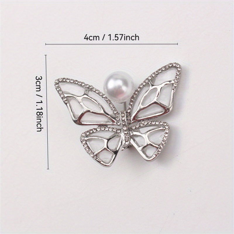 Women's Rhinestone Butterfly Brooch Jewelry Elegant Accessory