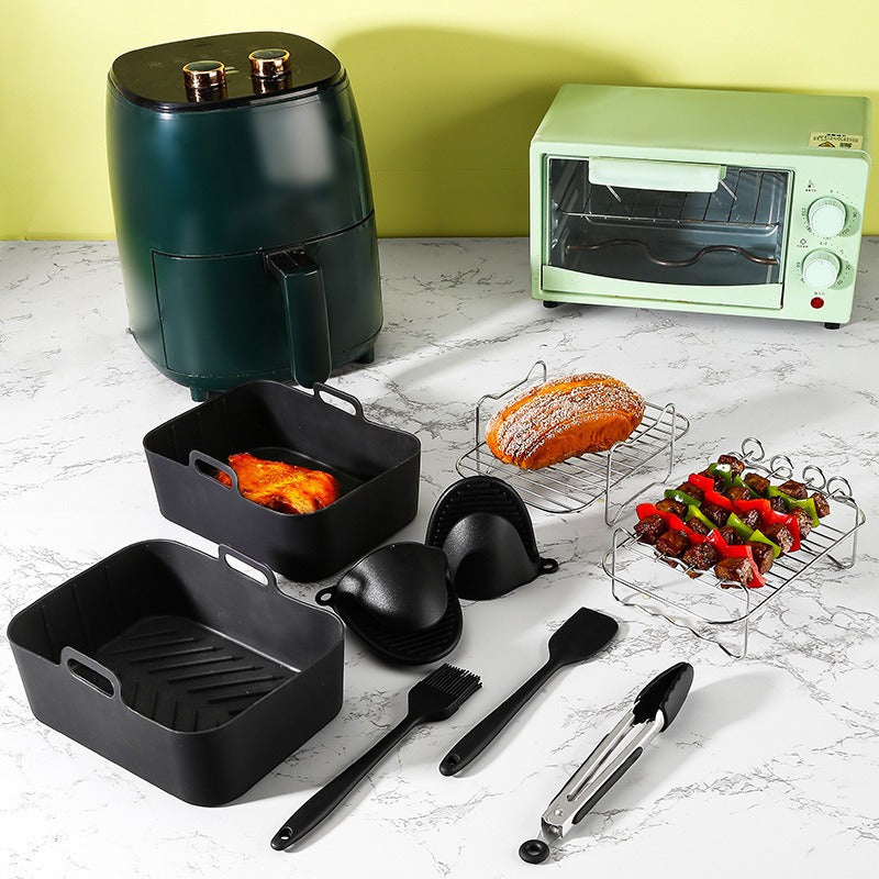 Silicone Air Fryer Liner Reusable Non-Stick Baking Tray and Pizza Grill Pan