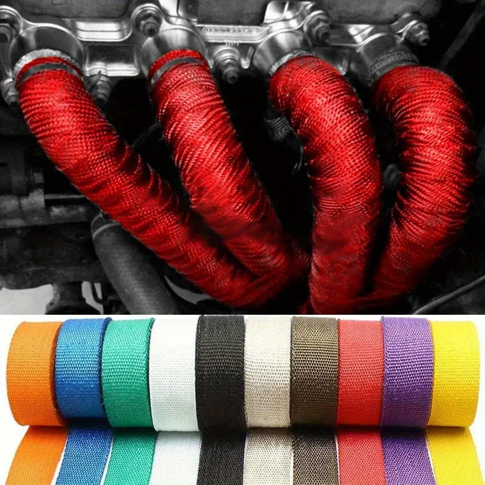 Fiberglass Exhaust Header Heat Wrap Tape 1.5m 900-1200°F Thermal Insulation