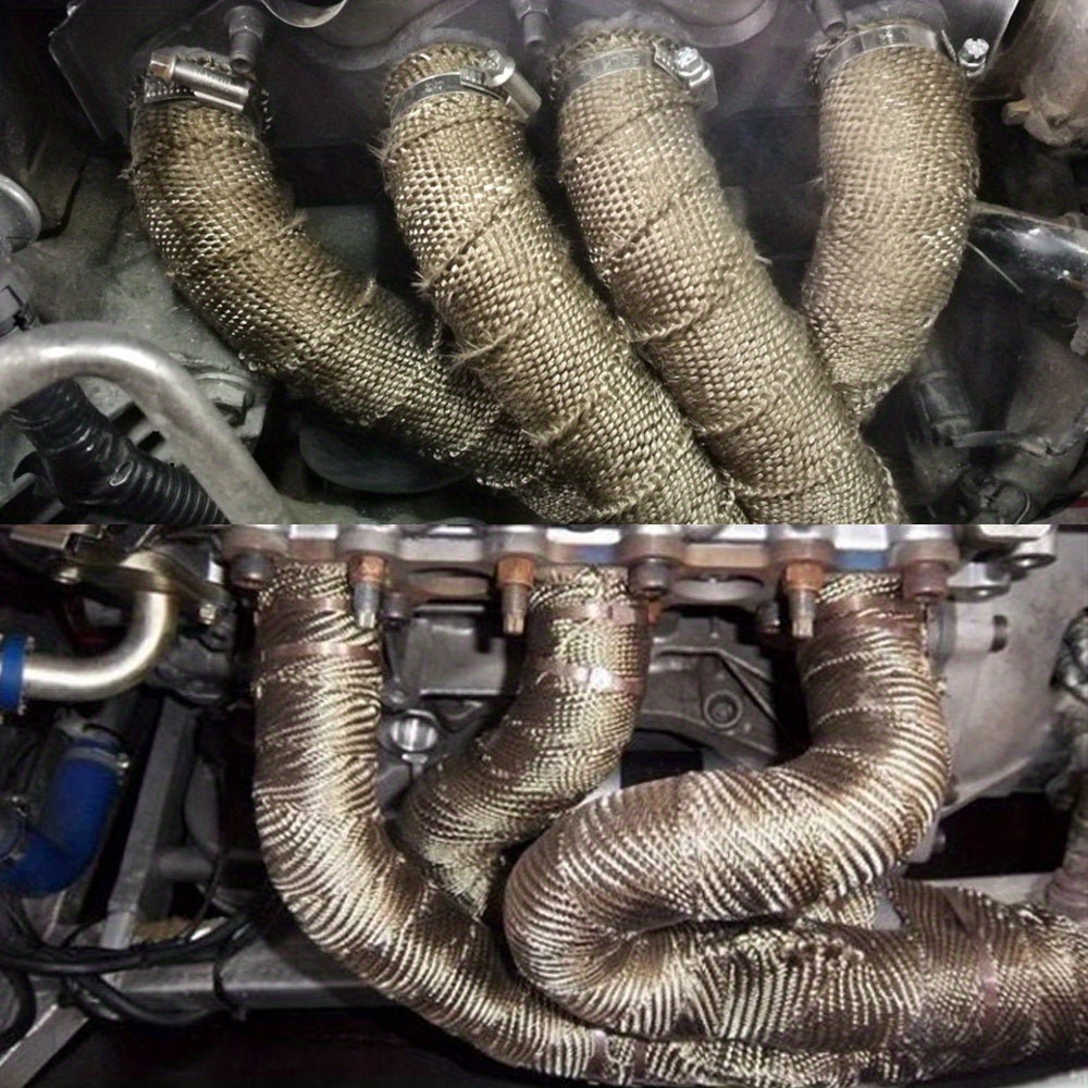 Fiberglass Exhaust Header Heat Wrap Tape 1.5m 900-1200°F Thermal Insulation