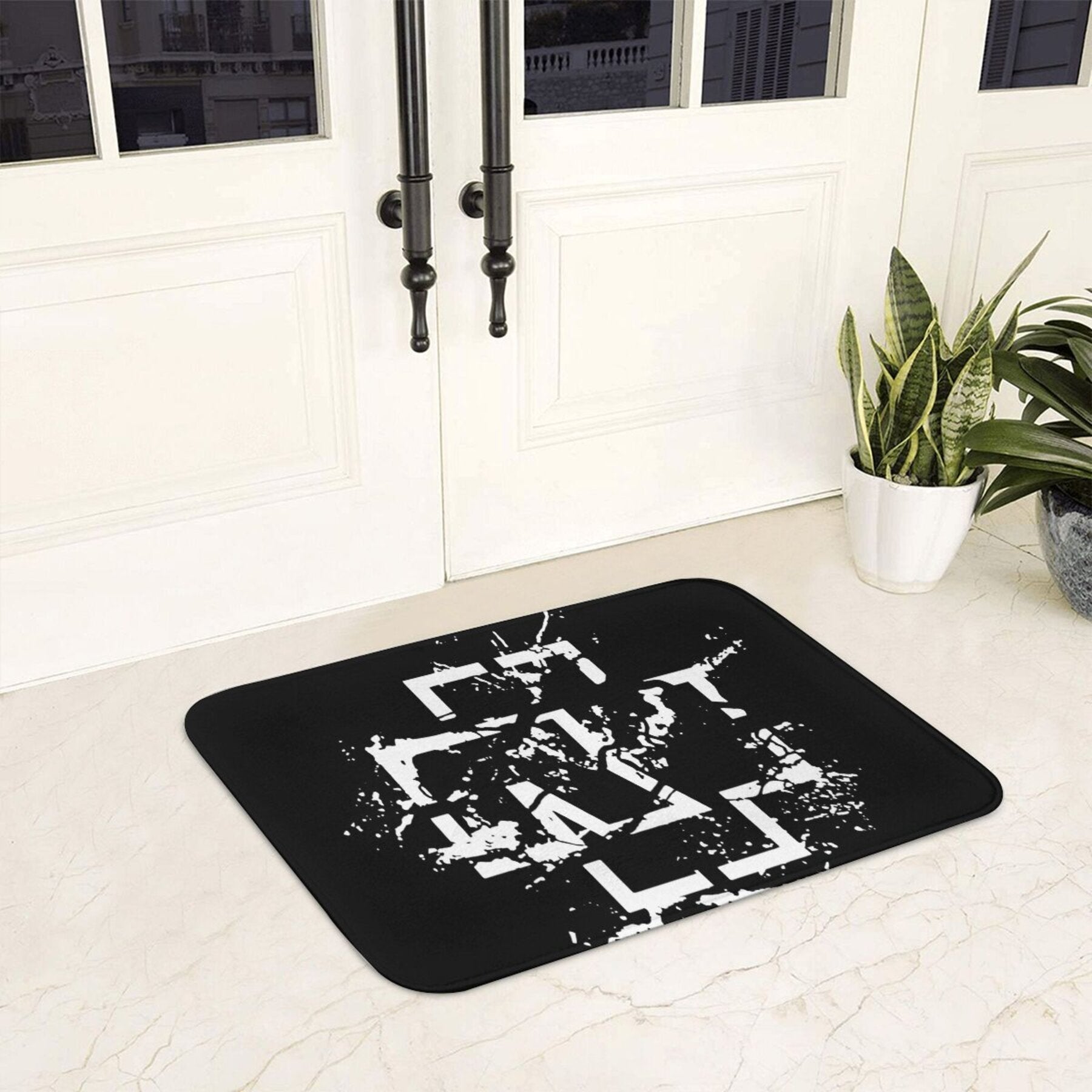 Modern Abstract Geometric Doormat, 100% Polyester, Indoor Outdoor Use