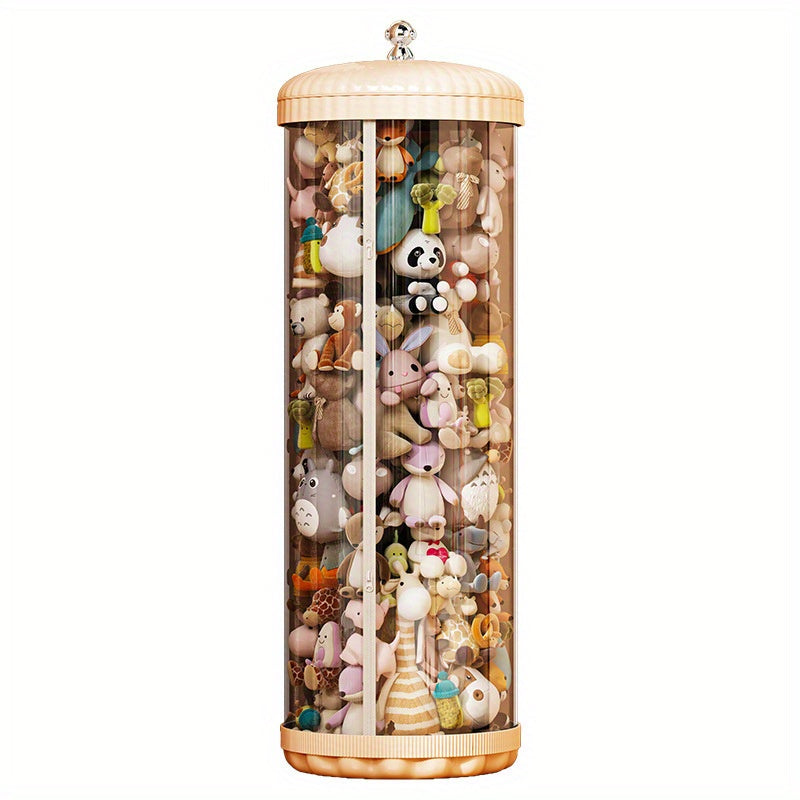 Red Plastic Doll Storage Bucket Waterproof Cylinder Large Capacity Organizer for Collectibles