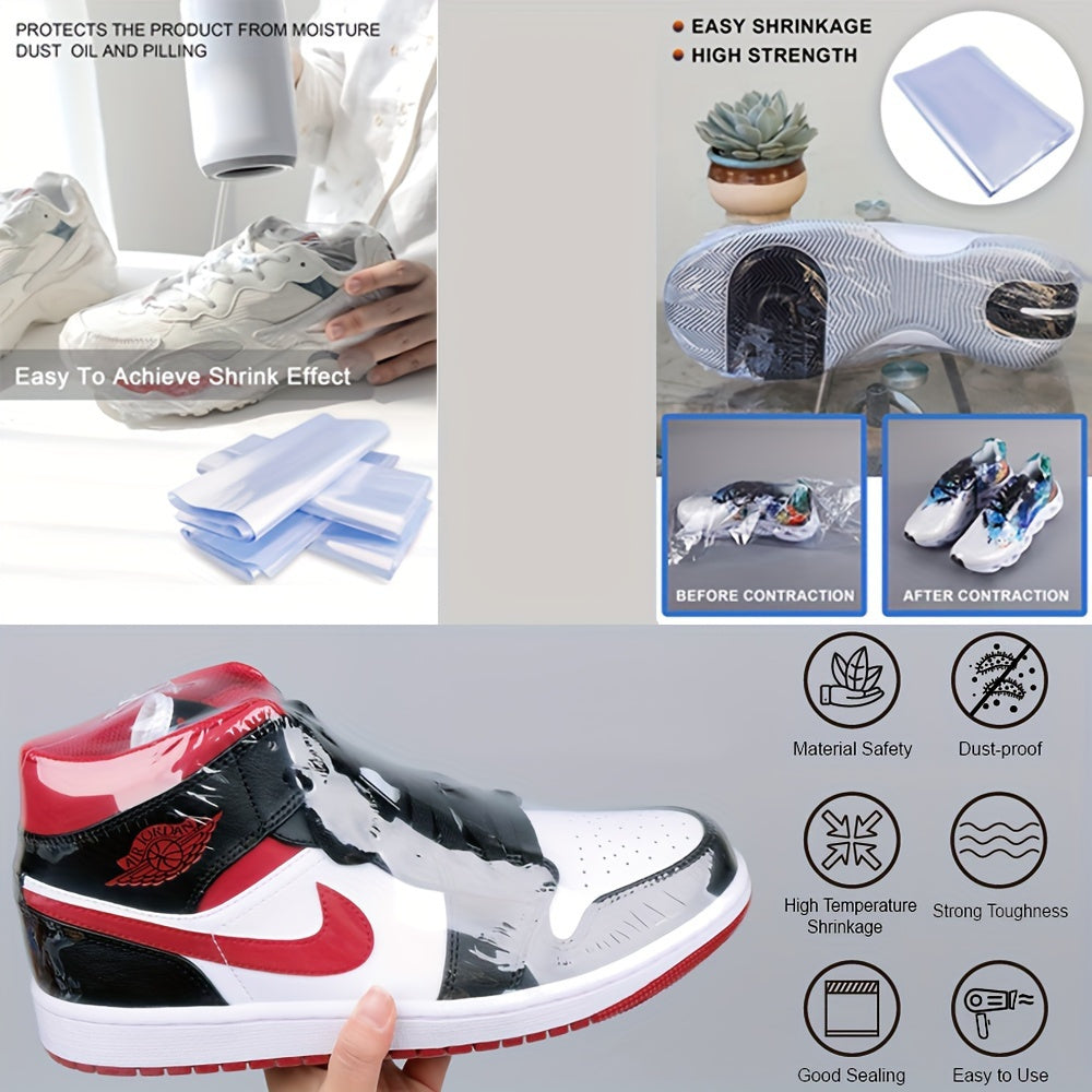50 Pcs Transparent Waterproof PVC Sneaker Protector Bags, Shoe Wraps