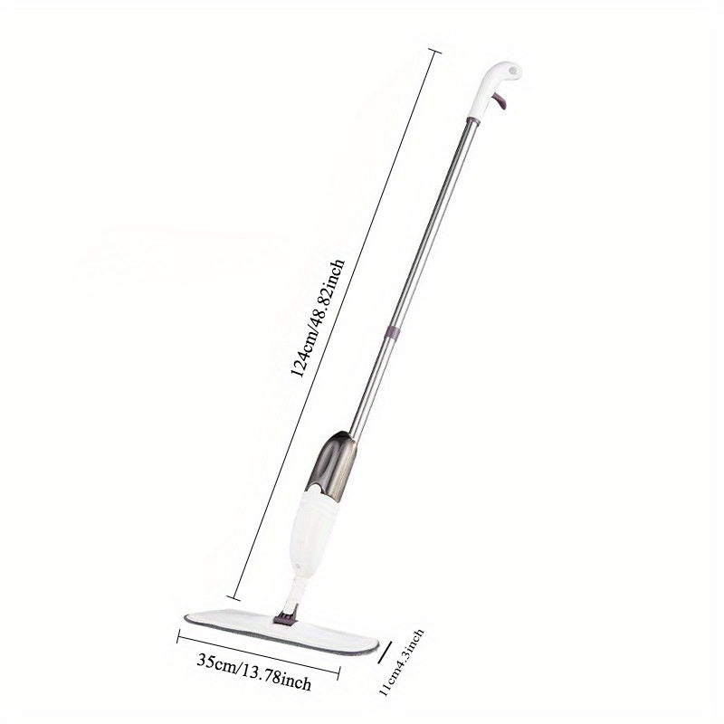 Stainless Steel Spray Mop with Water Mist No-Hand Wash Pad for Home Cleaning