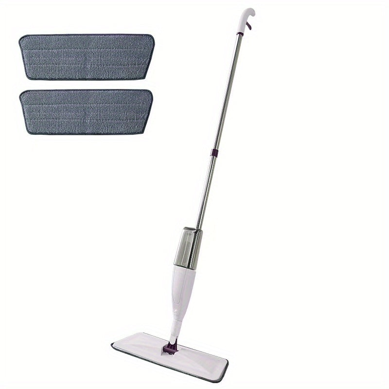 Stainless Steel Spray Mop with Water Mist No-Hand Wash Pad for Home Cleaning