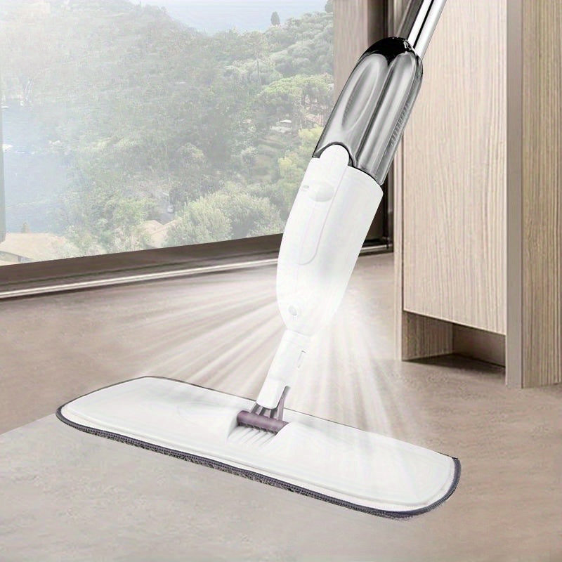 Stainless Steel Spray Mop with Water Mist No-Hand Wash Pad for Home Cleaning