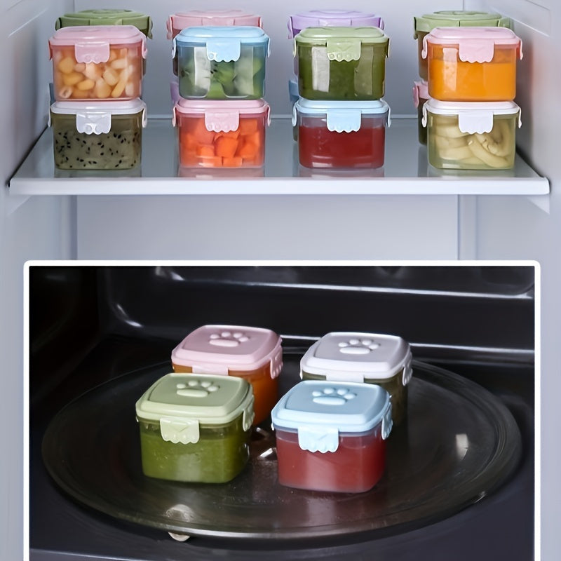 Набор из 4 мини-контейнеров для хранения пищи - прочные, портативные контейнеры с герметичными крышками для обедов, на ходу и готовки - без BPA, идеально подходят для соусов, закусок и заправок - безопасны для посудомоечной машины и микроволновой печи
