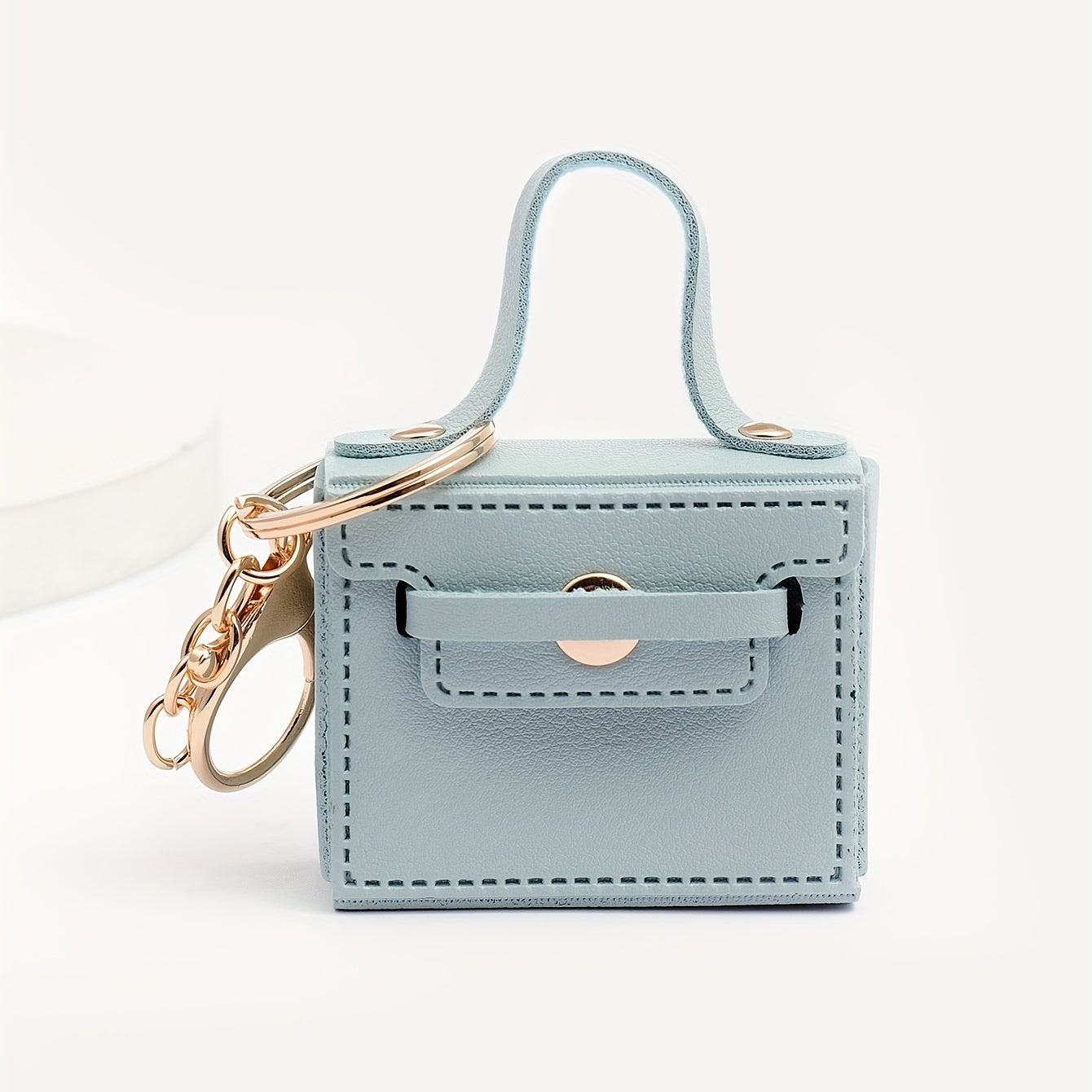 Mini monedero de cuero con llavero para mujer con gancho de langosta, accesorio de regalo colorido