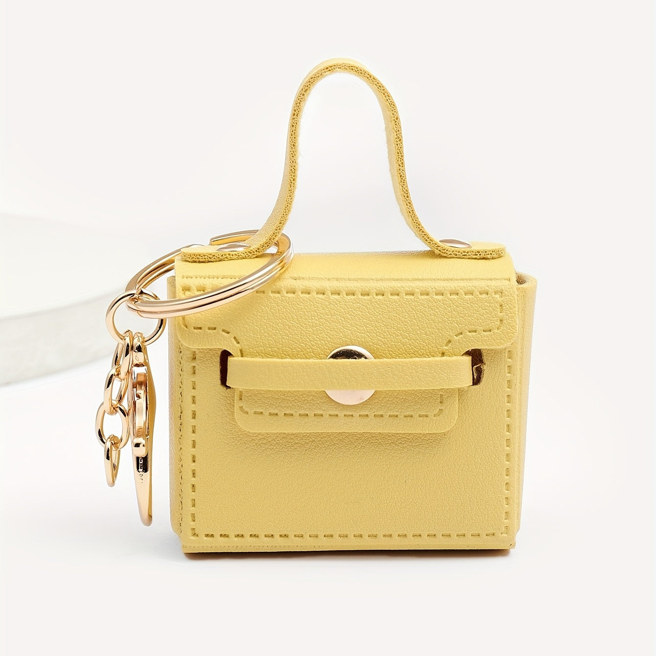 Mini monedero de cuero con llavero para mujer con gancho de langosta, accesorio de regalo colorido