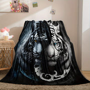 Manta de felpa 3D Yin Yang Tigre de poliéster suave para todas las estaciones, para sofá y cama