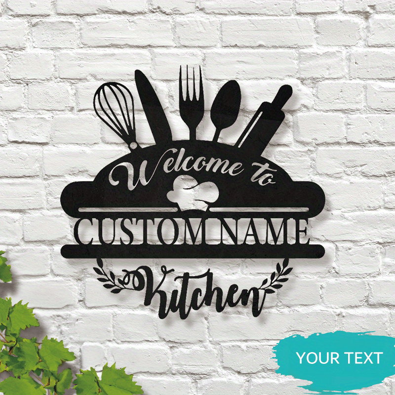 Personalized Welcome Sign Metal Wall Art Black Iron Farmhouse Decor for Home Porch Patio Office