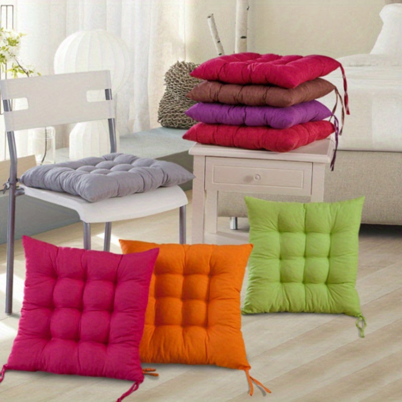 4 Pack Waterproof Polyester Chair Cushions with Flocking Design