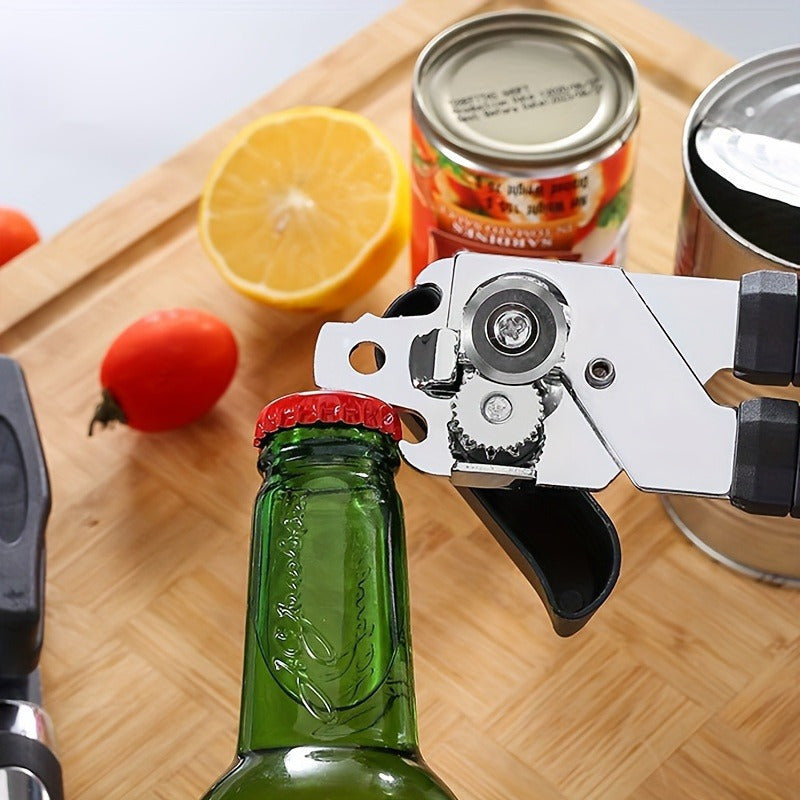 Stainless Steel Can Opener with Easy Grip Handle, Durable Kitchen Tool