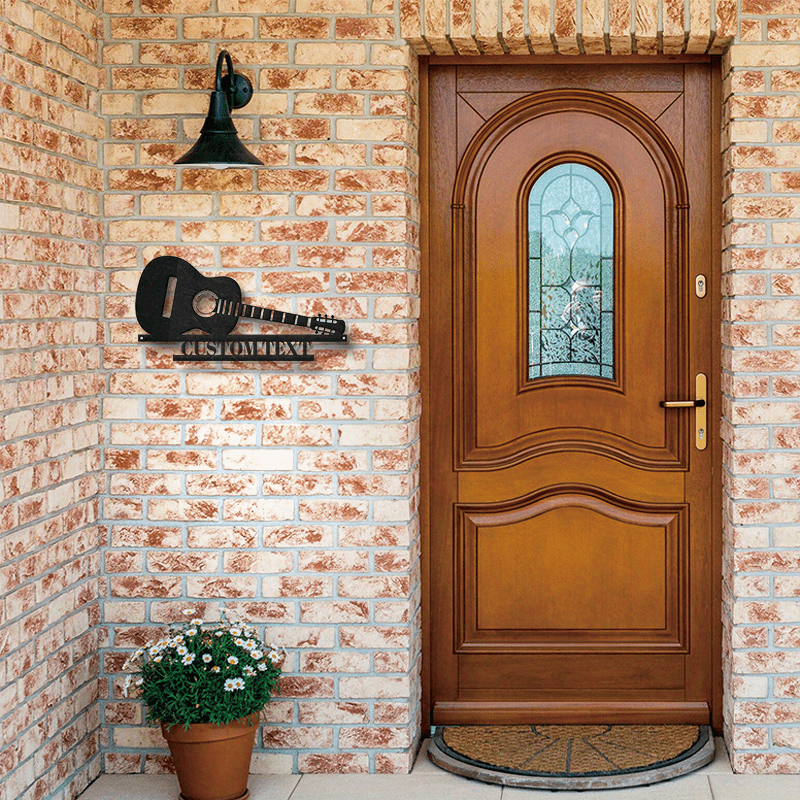 Metal Wall Art Guitar Design Custom Name Sign Home Decor Music Lover Gift