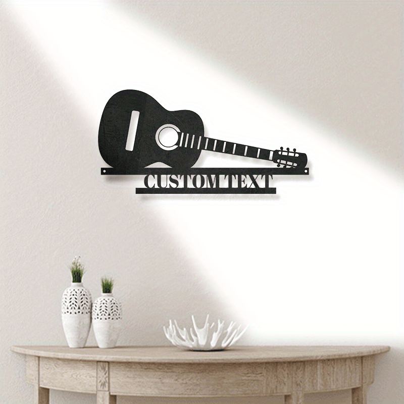 Metal Wall Art Guitar Design Custom Name Sign Home Decor Music Lover Gift