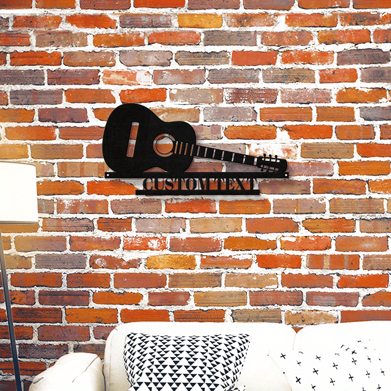 Metal Wall Art Guitar Design Custom Name Sign Home Decor Music Lover Gift