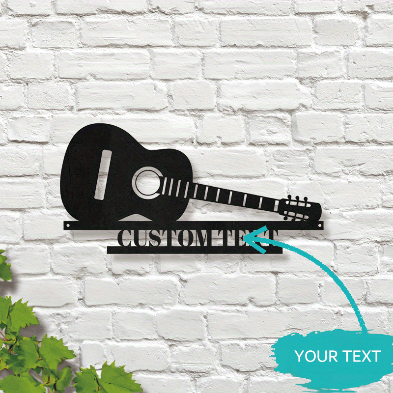Metal Wall Art Guitar Design Custom Name Sign Home Decor Music Lover Gift