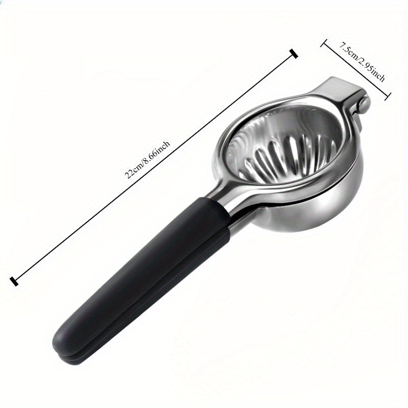 Mustahkam zanglamas po'latdan yasalgan qo'lda sitrus siqish mashinasi - qulay non-slip tutqichi va keng idish bilan kuchli limon siqish mashinasi, urug'siz siqish uchun.