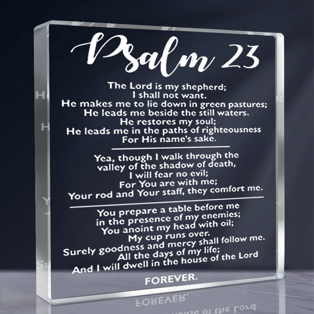 Inspirational Psalm 23 Acrylic Wall Art 10.16cm Christian Decor for Home Office